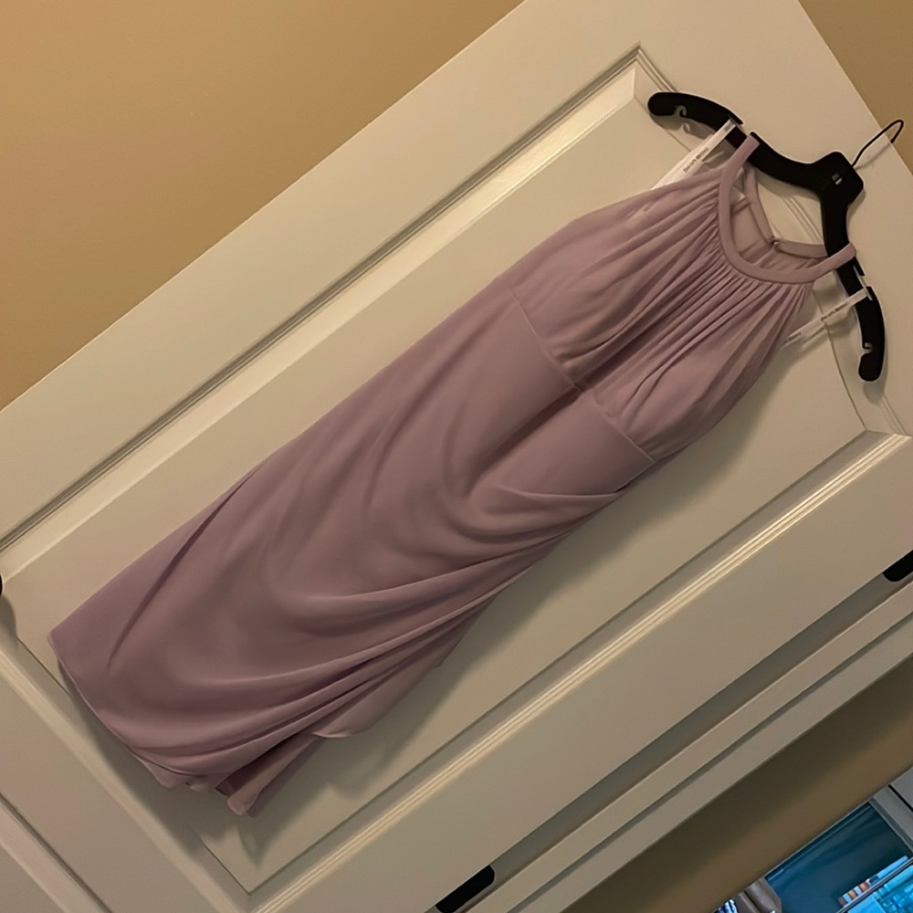 David’s Bridal lilac bridesmaid dress